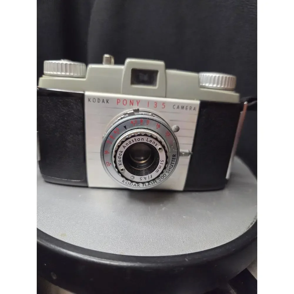 VTG Kodak Pony 35mm Film Camera w/ Case 1940s–50s Collectible As-Is Broken Back